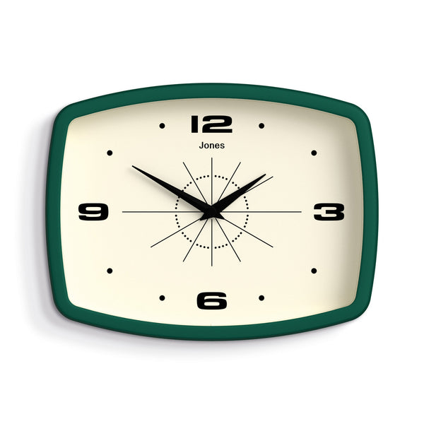 Jones Movie wall clock in eden green 25cm