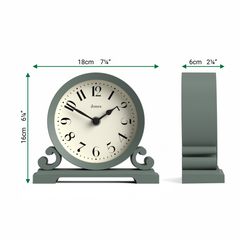 Jones Saloon mantel clock in asparagus green