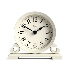 Jones Saloon mantel clock in linen white