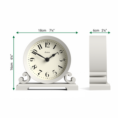 Jones Saloon mantel clock in cloud grey