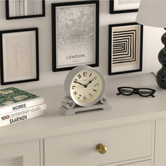 Jones Saloon mantel clock in cloud grey