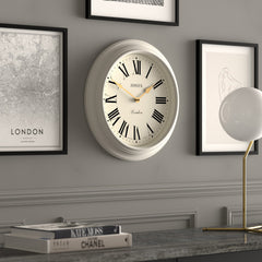 Jones Supper Club wall clock in powder grey 40cm