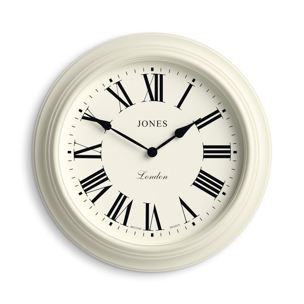 Jones Supper Club wall clock in pale cream 40cm